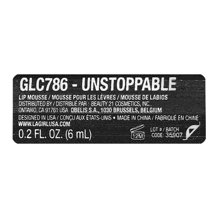 L.A. Girl Lip Mousse Velvet Lip Color, GLC786 Unstoppable, 6ml - Image 3