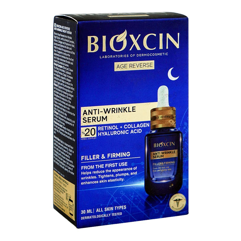 Bioxcin Anti-Wrinkle Serum, Retinol + Collagen Hyaluronic Acid, For All Types Of Skin, 30ml - Image 2