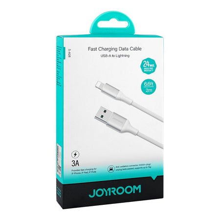 Joyroom Flash Series Fast Charging Data Cable, 3A, USB-A To Lightening, 2 Meter, White, S-A28 - Image 2