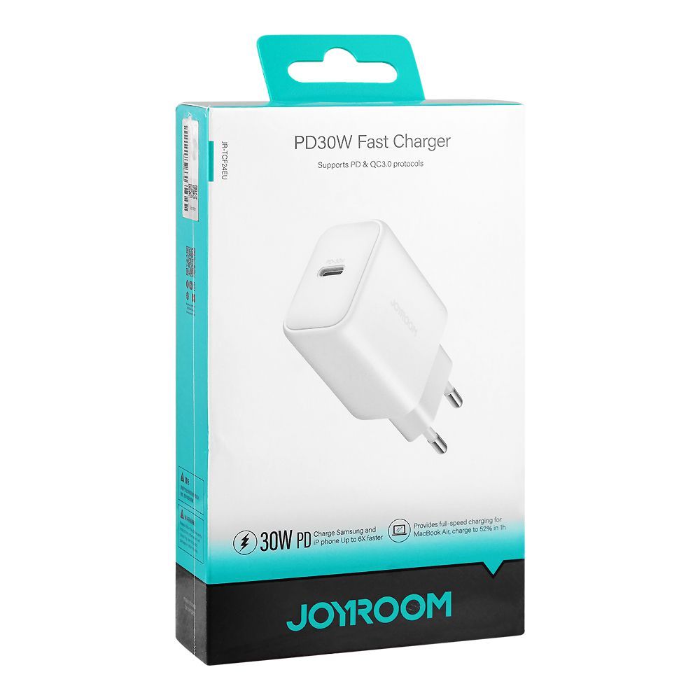 Joyroom PD Fast Charger, For iP phone & Samsung, 30W, PD + QC 3.0, White, JR-TCF24 - Image 2