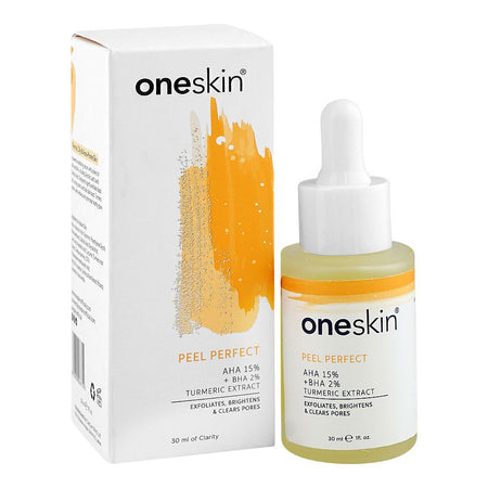 Oneskin Peel Perfect Serum, AHA 15% + BHA 2% + Turmeric Extract, Paraben, Alcohol & Sulfate Free, For Acne-Prone Skin, 30ml - Image 7