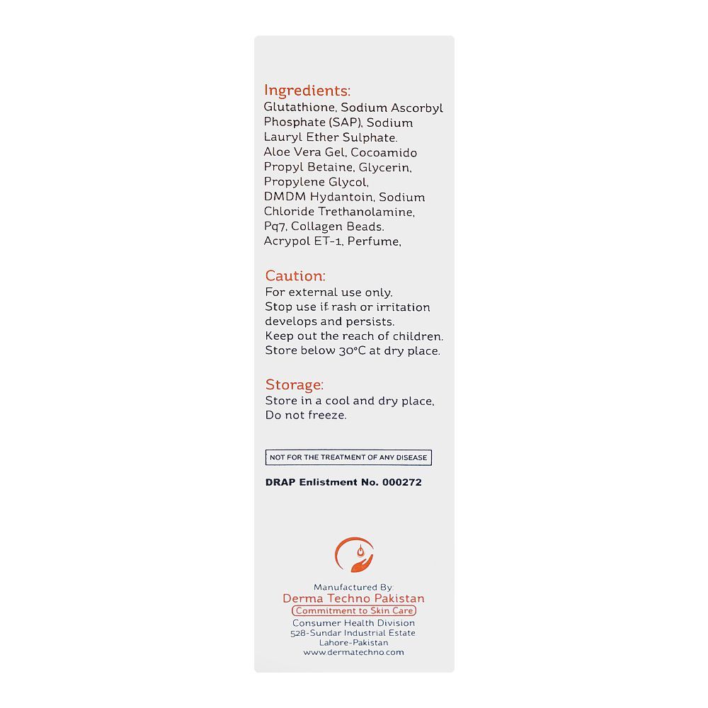 Derma Techno Neuage Skin Brightening Face Wash, Glutathione, Glycerin, For Skin Brightening, 60ml - Image 2