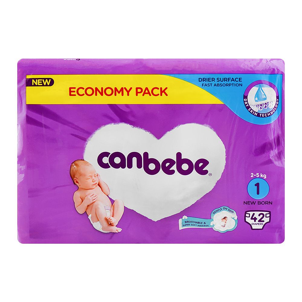 Canbebe Diaper Economy Pack, For Newborn, No.1, 2-5KG, 42-Pack - Image 2