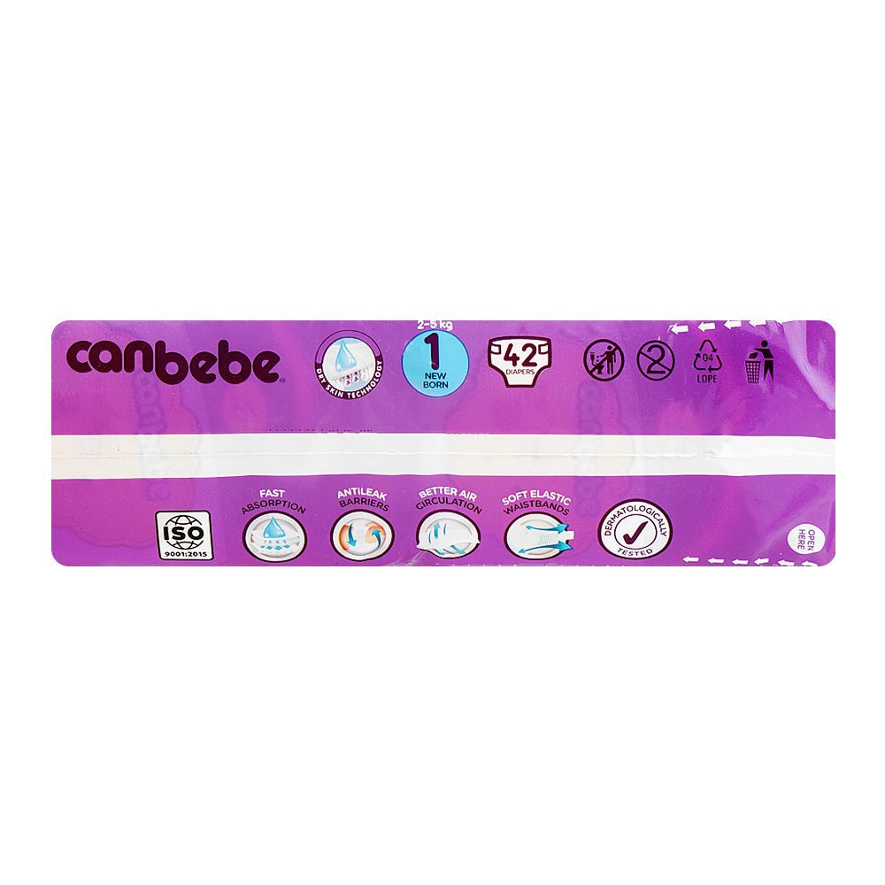 Canbebe Diaper Economy Pack, For Newborn, No.1, 2-5KG, 42-Pack - Image 4
