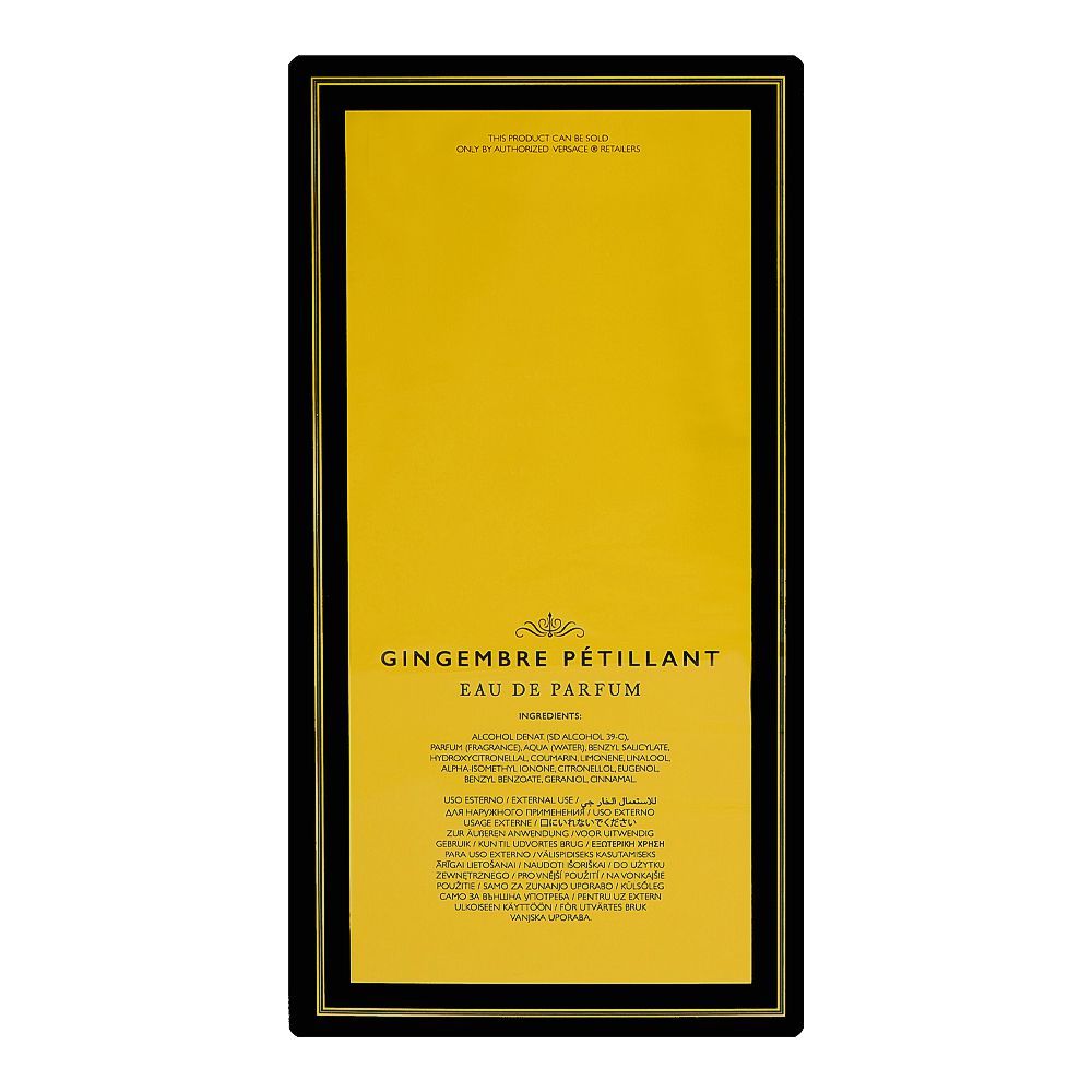Versace Atelier Gingembre Petillant, Eau De Parfum, For Men & Women, 100ml - Image 3