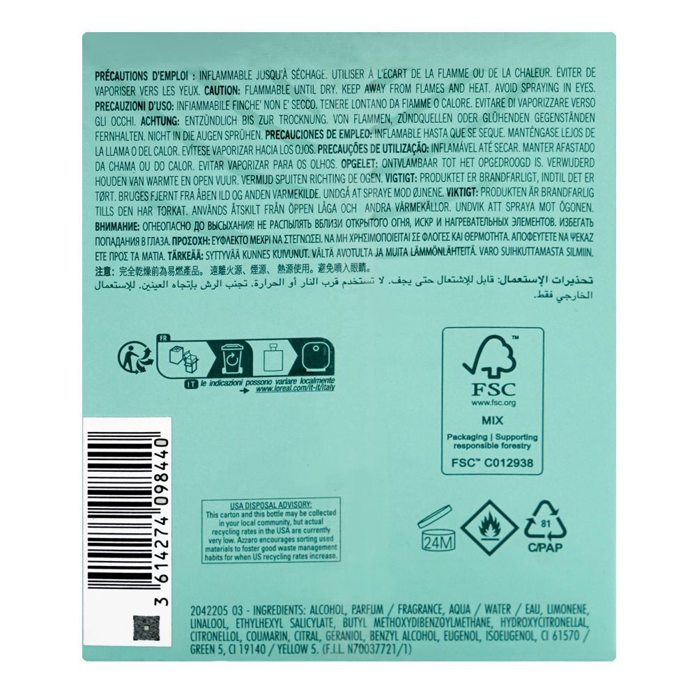 Azzaro Chrome Azure, Eau De Toilette, For Men, 100ml - Image 3
