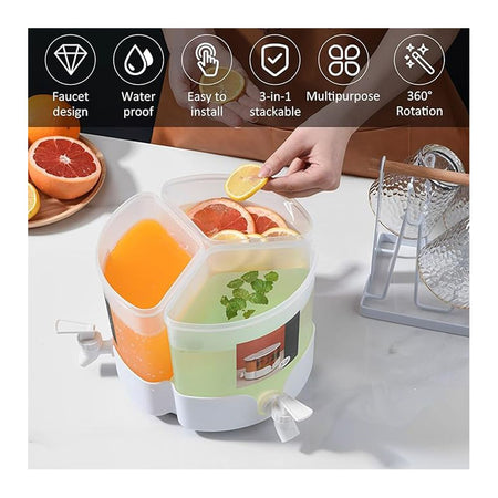 AJF 3-In-1 Rotating Beverage Dispenser, 5.2 Liters - Image 2