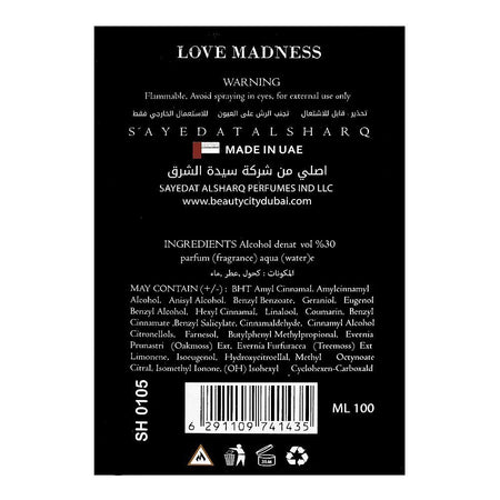 Love Madness Perfume, Eau De Toilette, For Women, 100ml - Image 2