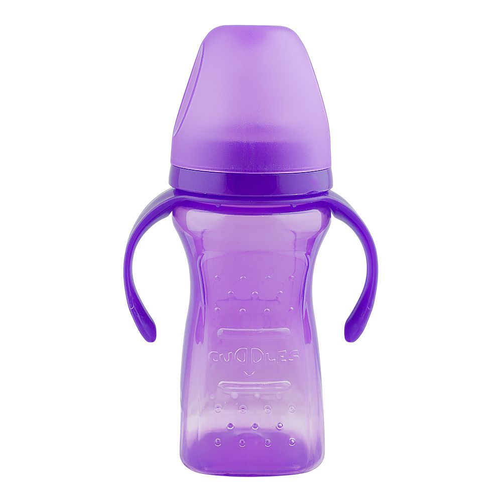 Cuddles Orthodaontic Nipple Feeding Bottle, For 6 Months+ BPA & BPS Free, Purple, 300ml - Main Image