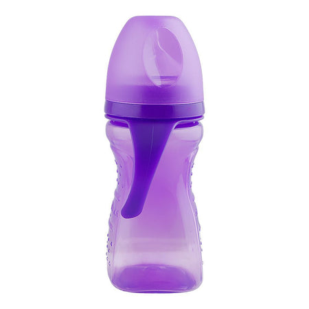 Cuddles Orthodaontic Nipple Feeding Bottle, For 6 Months+ BPA & BPS Free, Purple, 300ml - Image 2