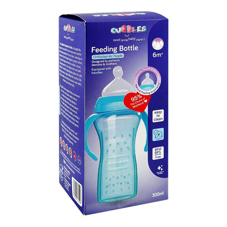 Cuddles Orthodaontic Nipple Feeding Bottle, For 6 Months+ BPA & BPS Free, Purple, 300ml - Image 3