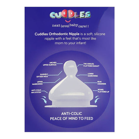 Cuddles Orthodaontic Nipple Feeding Bottle, For 6 Months+ BPA & BPS Free, Purple, 300ml - Image 6
