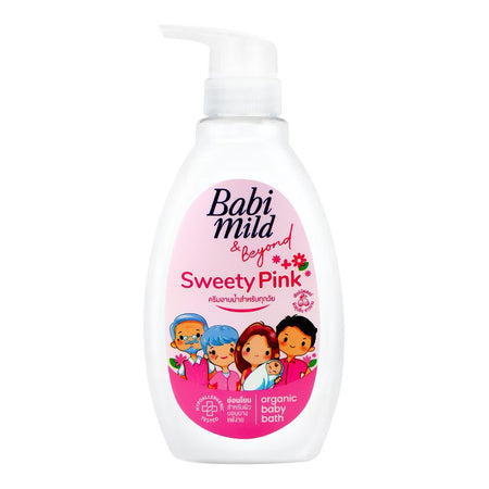 Babi Mild & Beyond Sweety Pink Organic Baby Bath, Hypoallergenic, 380ml - Main Image
