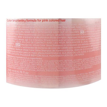 Beaver Color Shine Pink Infuse Shampoo, Sulfate, Paraben & Ammonia Free, 200ml - Image 3