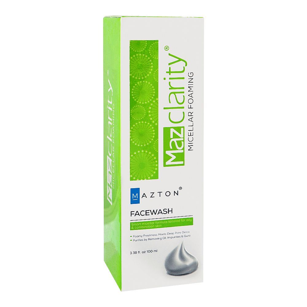 Mazton MazClarity Micellar Foaming Face Wash, For Oily Combination Skin, 100ml - Main Image