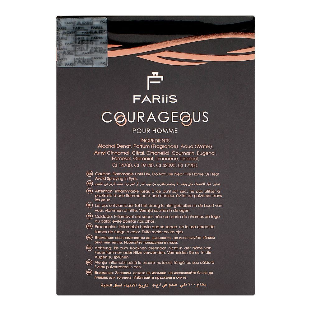 Fariis Courageous Pour Homme, Eau De Parfum, For Men, 100ml - Image 2