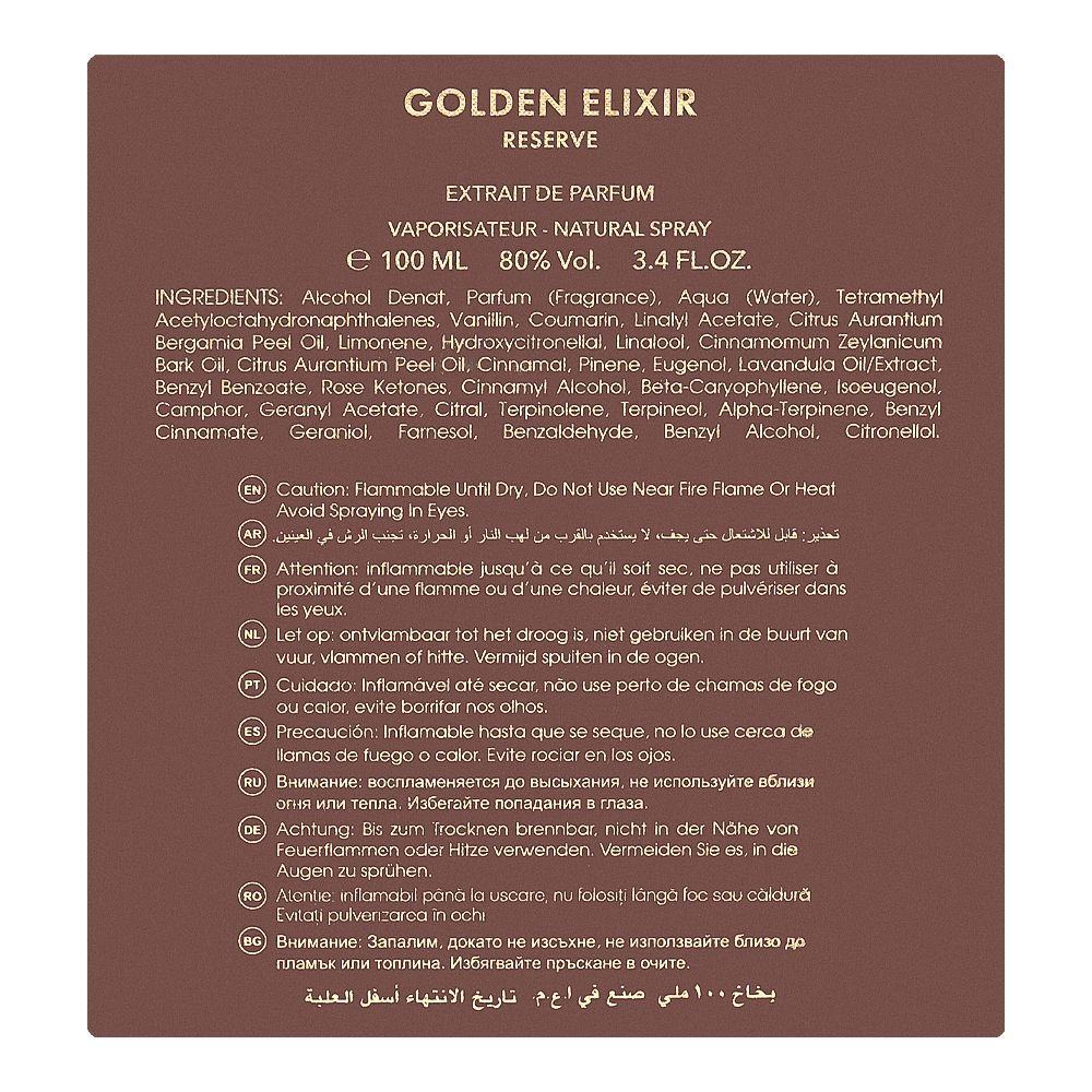 Riiffs Golden Elixer Reserve, Eau De Parfum, For Women, 100ml - Image 3