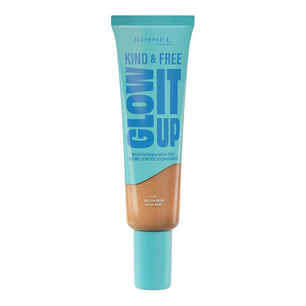 Rimmel Kind & Free Glow It Up Moisturizing Skin Tint, Vegan, 210 Golden Beige, 30ml - Main Image