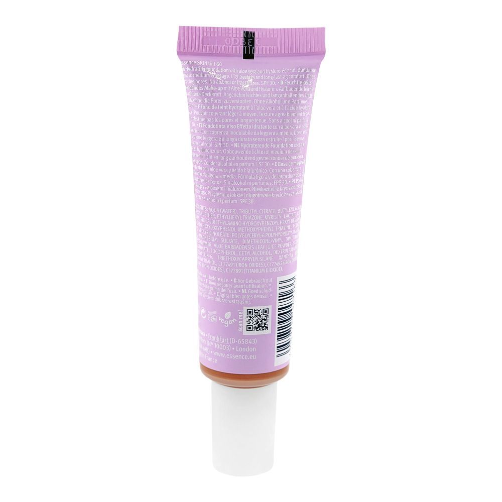 Essence Skin Tint Hydrating Natural Finish Light To Medium Coverage SPF30 Foundation, Vegan, 60, 30ml - Image 2