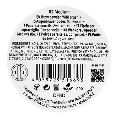 Essence Eyebrow Powder Duo Set, Vegan, 02 Medium, 1.8g - Image 3