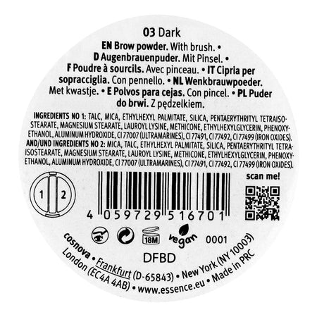 Essence Eyebrow Powder Duo Set, Vegan, 03 Dark, 1.8g - Image 3