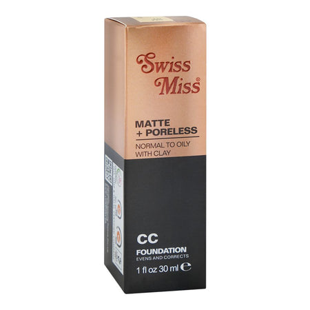 Swiss Miss Matte + Poreless Normal To Oily With Clay CC Foundation, SM01 Light Ivory, 30ml - Image 2