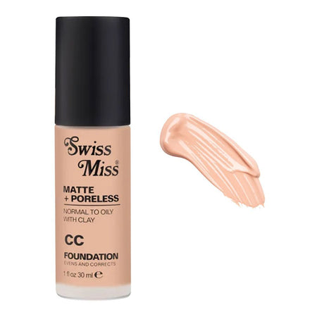 Swiss Miss Matte + Poreless Normal To Oily With Clay CC Foundation, SM02 Fine Ivory, 30ml - Main Image