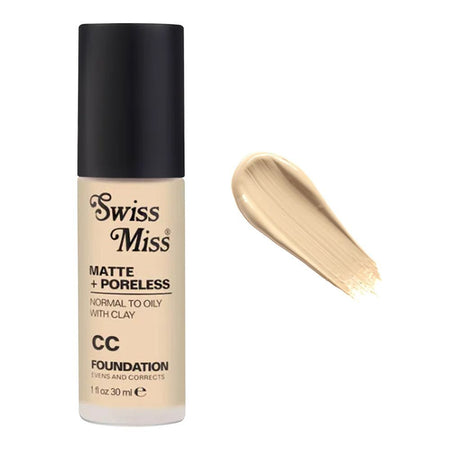 Swiss Miss Matte + Poreless Normal To Oily With Clay CC Foundation, SM03 Natural, 30ml - Main Image
