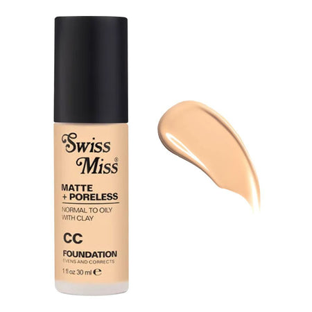 Swiss Miss Matte + Poreless Normal To Oily With Clay CC Foundation, SM04 Beige, 30ml - Main Image