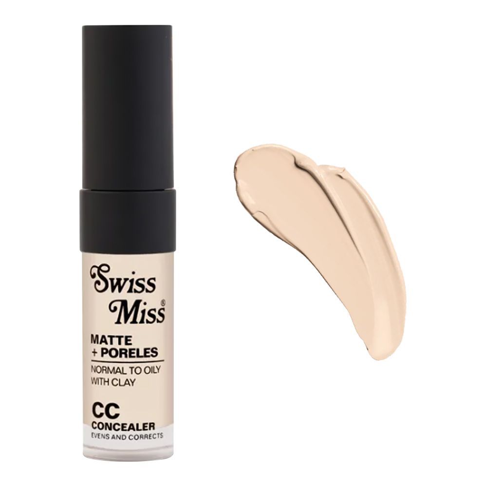 Swiss Miss Matte + Poreless Normal To Oily With Clay CC Concealer, SM01 Pearl Ivory, 6ml - Main Image