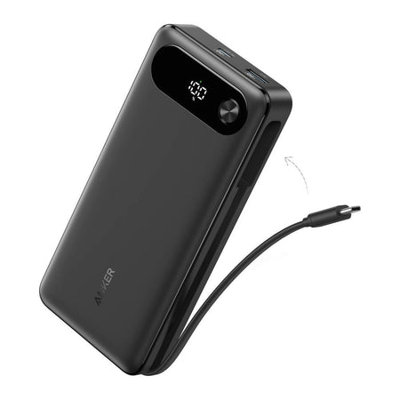 Anker 20000mAh Two-Way Power With Built-In 65W USB-C Port & Cable, 87W USB-A Port, Power Bank, Black, A1383H11 - Main Image
