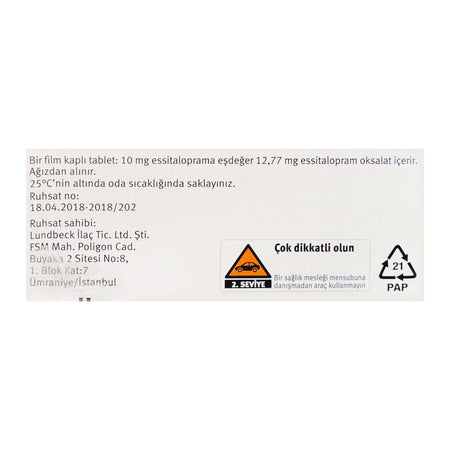 Lundbeck Pharmaceuticals Cipralex Tablet, 10mg, 28-Pack