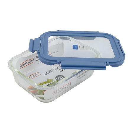 Homeatic Glass Storage Container, 1040ml, Blue, HMT-203 - Main Image
