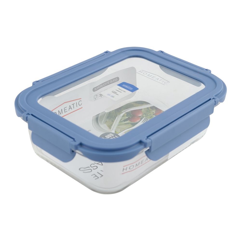 Homeatic Glass Storage Container, 1040ml, Blue, HMT-203 - Image 2