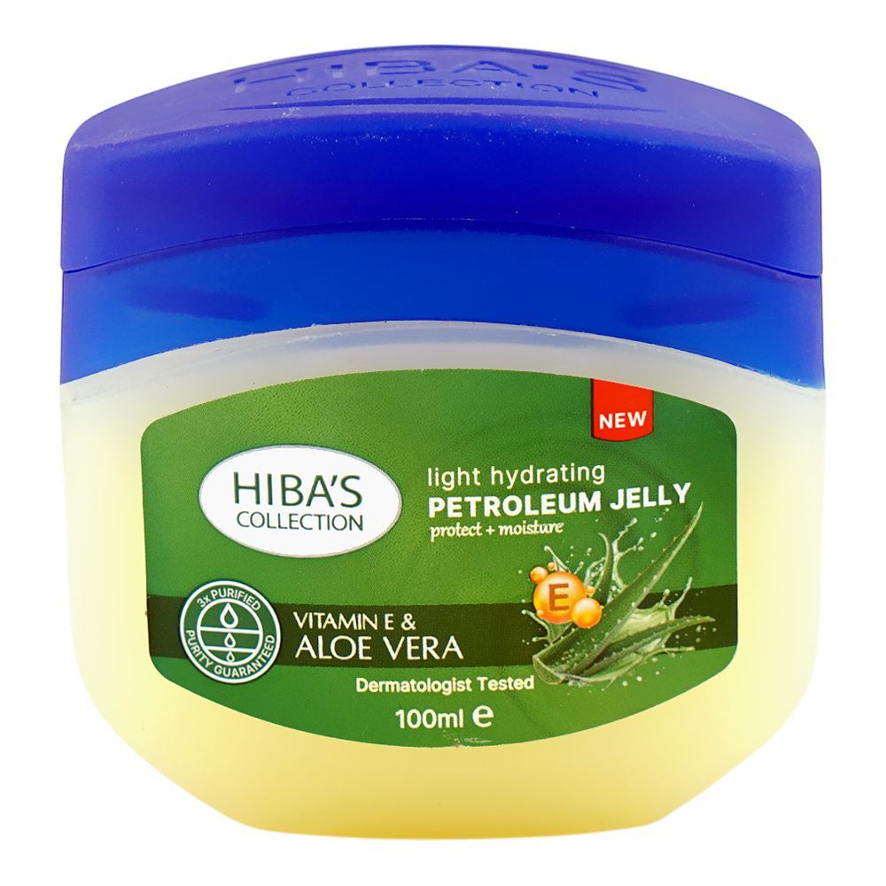 Hiba's Collection Vitamin E & Aloe Vera Light Hydrating Petroleum Jelly, 100ml - Main Image