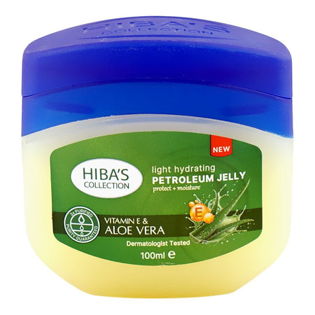 Hiba's Collection Vitamin E & Aloe Vera Light Hydrating Petroleum Jelly, 100ml - Main Image
