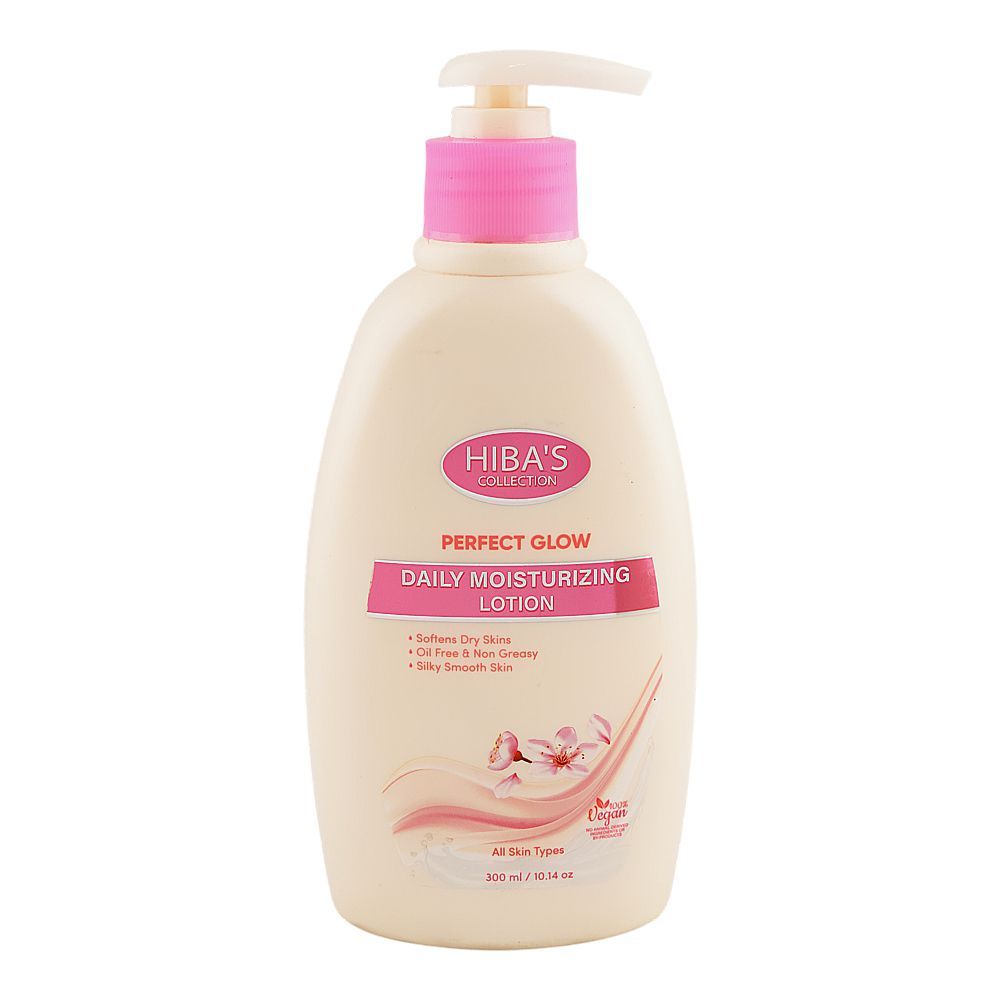 Hiba's Collection Perfect Glow Daily Moisturizing Lotion, Vegan, For All Types Of Skin, 300ml - Main Image