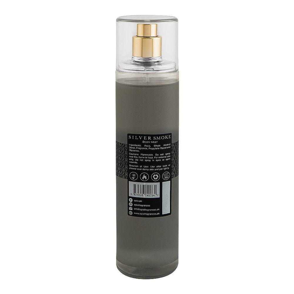 Opio Silver Smoke Body Mist, 250ml - Image 2