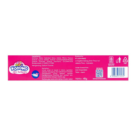 Kodomo Mixed Berries Gel Anti-Bacterial Toothpaste, 45g - Image 4
