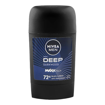 Nivea Men 72H Deep Black Carbon Dark Wood Deodorant Stick, Anti-Perspirant, 50ml - Main Image