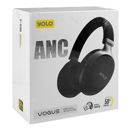 Yolo Vogue ANC Wireless Headphone, 50 Hours Play Time, Black, Y-510 - Image 2