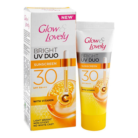 Glow & Lovely Bright UV Duo Sunscreen, SPF30 PA+++ With Vitamin C, For All Types Of Skin, 50g - Main Image