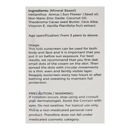 Asra Derm Gluvit-S Sun Care Cream For Kids, SPF-40, Cacao Seed Butter, Vitamin E, Water Resistant, 50ml - Image 4