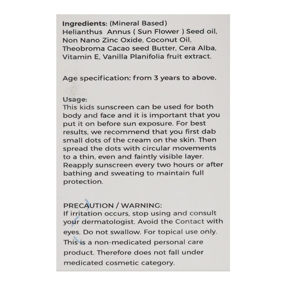Asra Derm Gluvit-S Sun Care Cream For Kids, SPF-40, Cacao Seed Butter, Vitamin E, Water Resistant, 50ml - Image 4