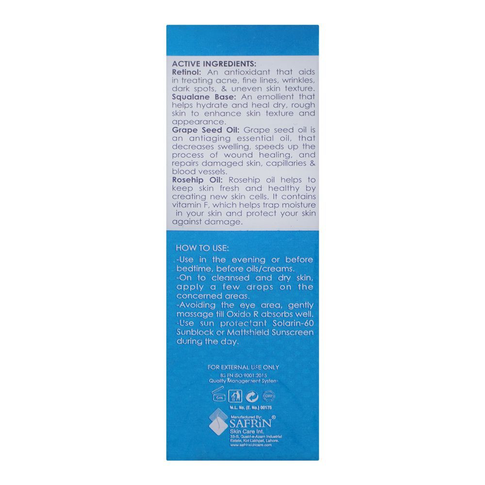 Oxido-R Skin Renewing Serum, Retinol, For Fine Lines & Wrinkles, 15ml - Image 2