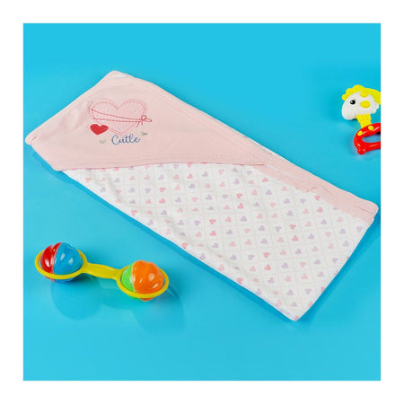 TG Kids Center Baby Hanger Wrapping Sheet, Pink White Heart - Image 2