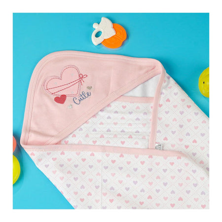 TG Kids Center Baby Hanger Wrapping Sheet, Pink White Heart - Image 3