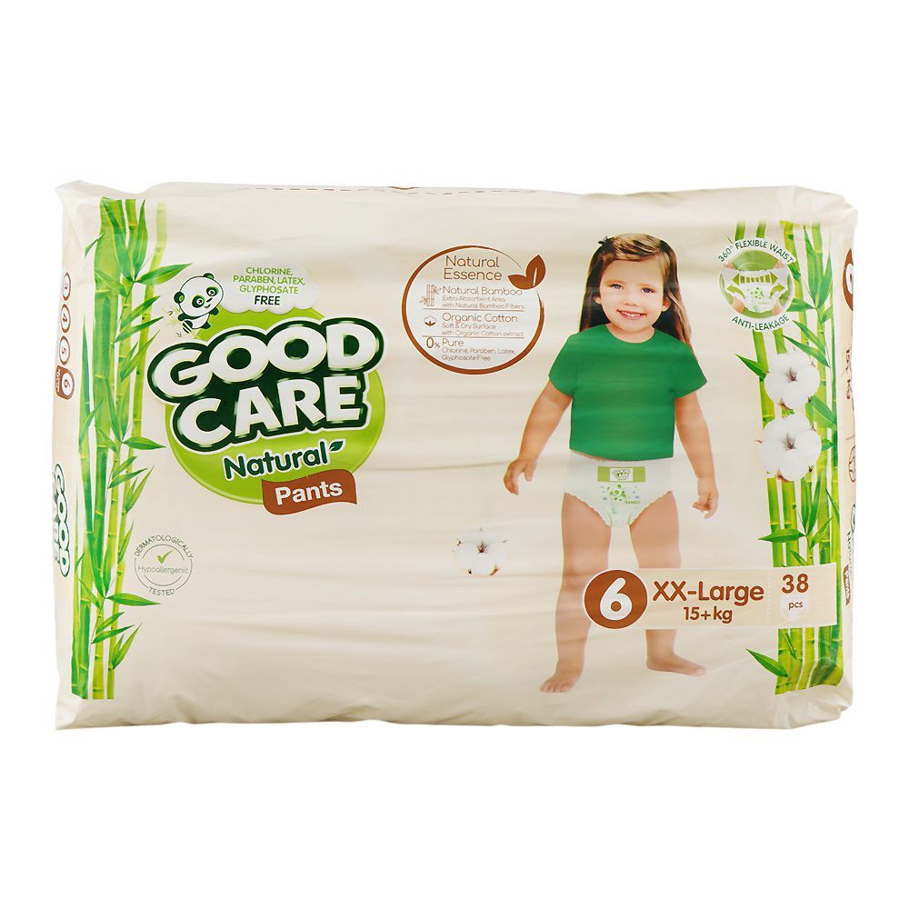 Good Care Natural Pants, Chlorine, Paraben & Latex Free, 6 XX-Large, 15+ KG 38-Pack - Main Image