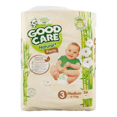 Good Care Natural Pants, Chlorine, Paraben & Latex Free, 3 Medium, 6-11KG, 56-Pack - Main Image