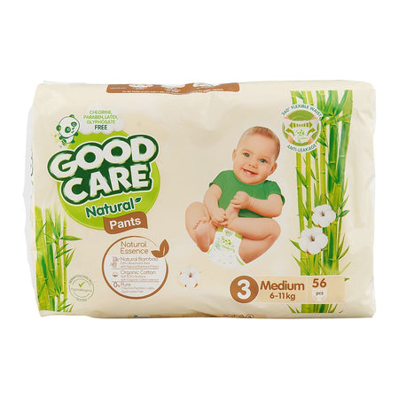 Good Care Natural Pants, Chlorine, Paraben & Latex Free, 3 Medium, 6-11KG, 56-Pack - Image 2